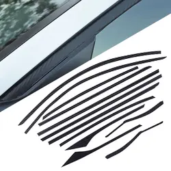 CITALL ПВХ черный автомобиль боковое окно стикеры Наклейка хромированной отделкой плотные наложения Подходит для Honda Accord 10th Седан 4 двери 2018