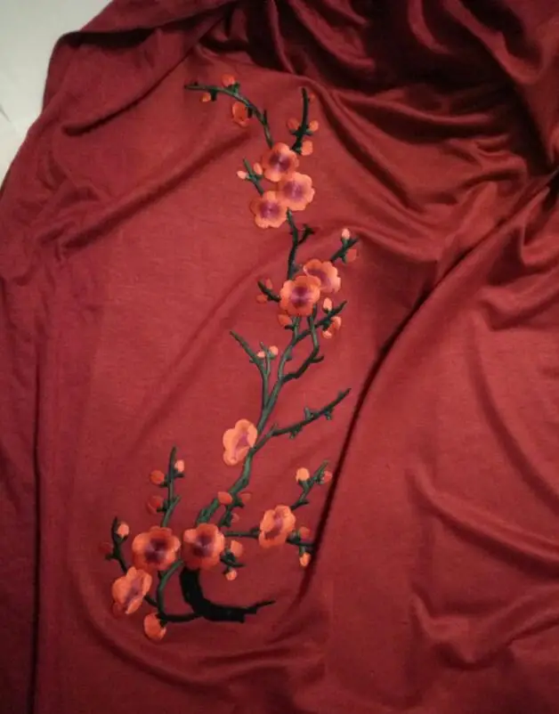 

cotton scarf with patch embroidery flower hijab shawl jersey cotton soft and comfortable 8 colors 20pcs/lot