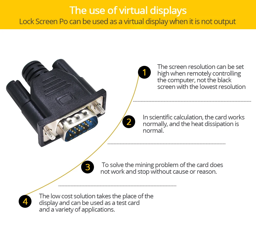 TISHRIC самый, HDMI VGA манекен штекер виртуальный эмулятор отображения адаптер DDC Edid поддержка 1920x1080P для видеокарты BTC