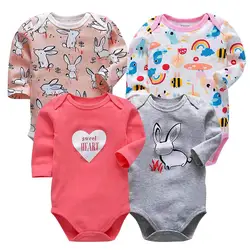 Детский гимнастический костюм для младенца Одежда для девочек новорожденных Нижнее белье с длинным рукавом пижамы 100% хлопок мальчиков