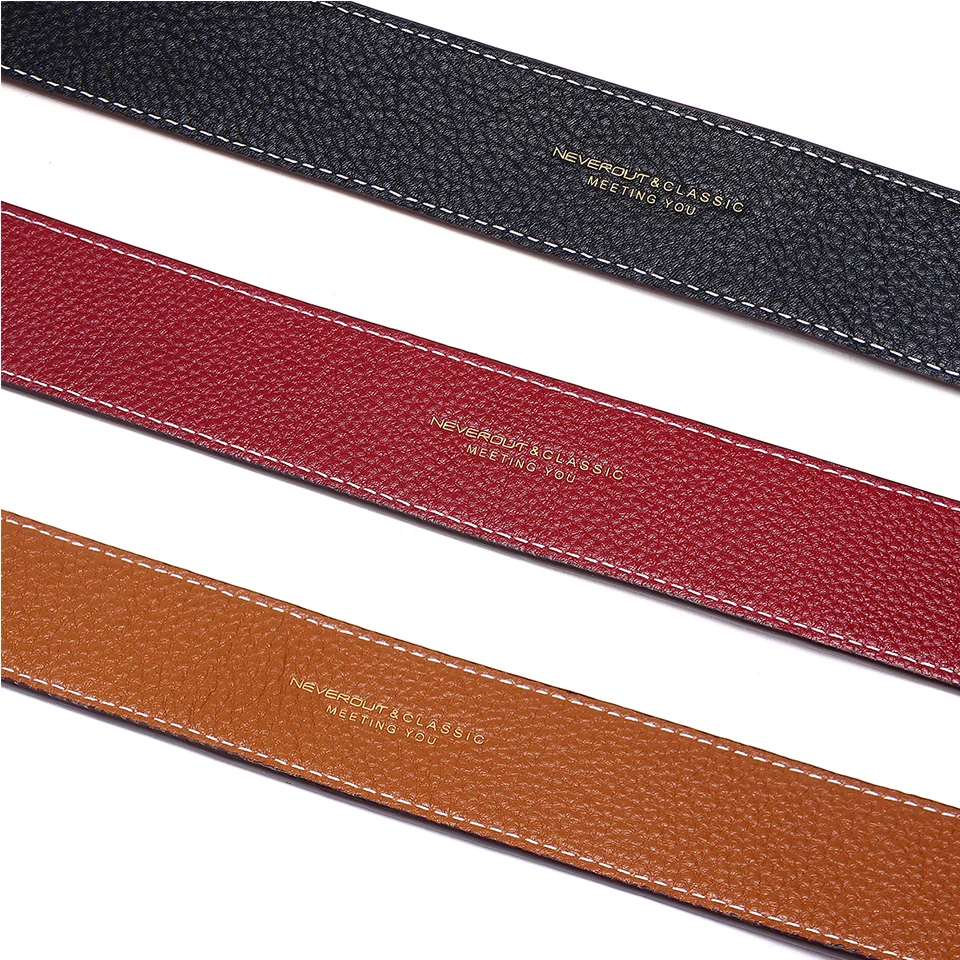 NEVEROUT Genuine Leather Shoulder Strap Women Solid Bag Strap Wide Belt 97cm*4cm