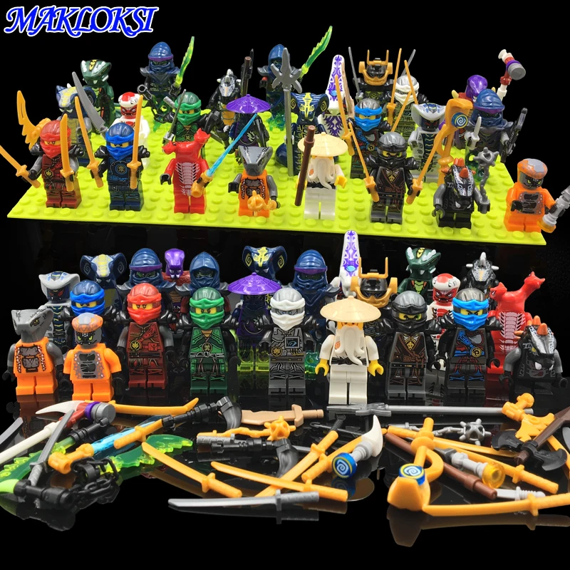 24pcs lot Ninja Model Building font b Block b font Classic Action figures font b toys