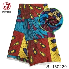 Горячая африканская восковая цифровая шелковая ткань с принтом модный разноцветный дизайн нигерийские шелковые ткани SI180220