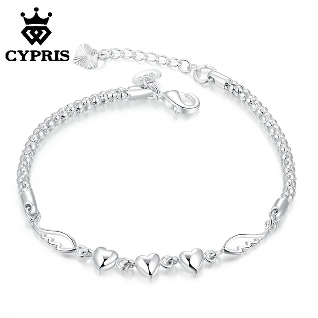 2018 Deal Whole Heart Wing Bracelet Silver Angel Charm 2018 Deal Whole Heart Wing Bracelet Silver Angel Charm Pendant For Women Factory Price