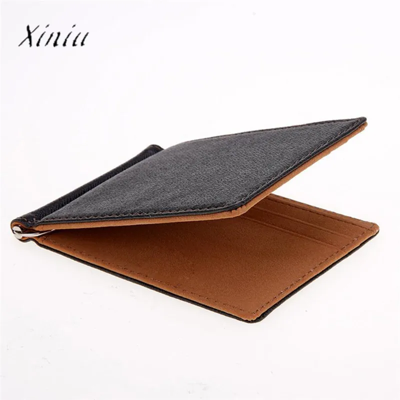 

Leather Men Wallets Silver Slim Wallets Black ID Credit Card Holder New Design Dollar Price Top Business Magic Wallet Men