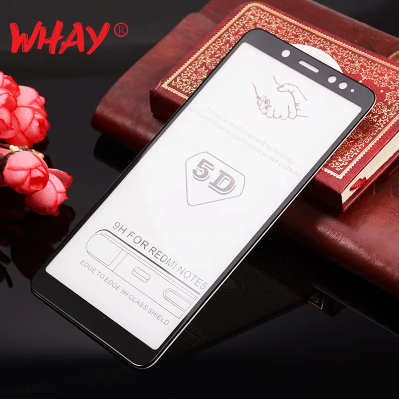

WHAY Tempered Glass for Xiaomi Redmi Note 5 Pro Screen Protectors 9H Curved Edge Cover for Xiaomi Redmi Note 5Pro Glass 5D