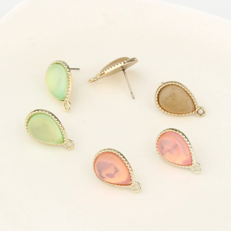 5 шт. ретро серьги из смолы с капельками воды гвоздики одним отверстием подвески