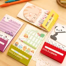 Animal Cat Panda śliczne Kawaii kartki samoprzylepne notatnik szkolne naklejki do planowania zakładki papierowe koreańskie piśmiennicze