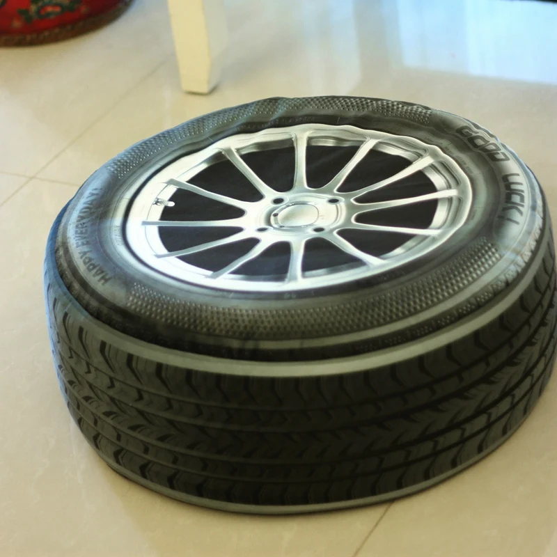 40*15cm 3D tire cushion wheels vivid personality plush toy vehicle tire home pillow cushion Boy's birthday Gifts for Children