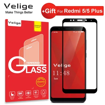 

Velige Full Cover Tempered Glass For Xiaomi Redmi 5 Plus Xiomi Redmi5 Redmi 5 Plus Screen Protector 9H Protective Glass Film