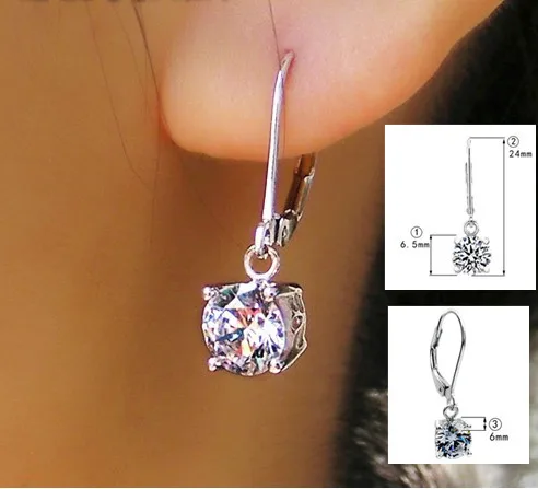 1 0 Carat Piece Round Cut Women Earrings Pendant For Her 925 1 0 Carat Piece Round Cut Women Earrings Pendant For Her 925 Sterling Silver Stud Hooked In From Jewelry Accessories On Aliexpress