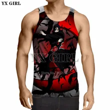 YX девушка аниме Наруто крутой жилет лето стиль мода 3d жилет Учиха Итачи/Учиха Саске печатных мужчин унисекс Топы на бретелях