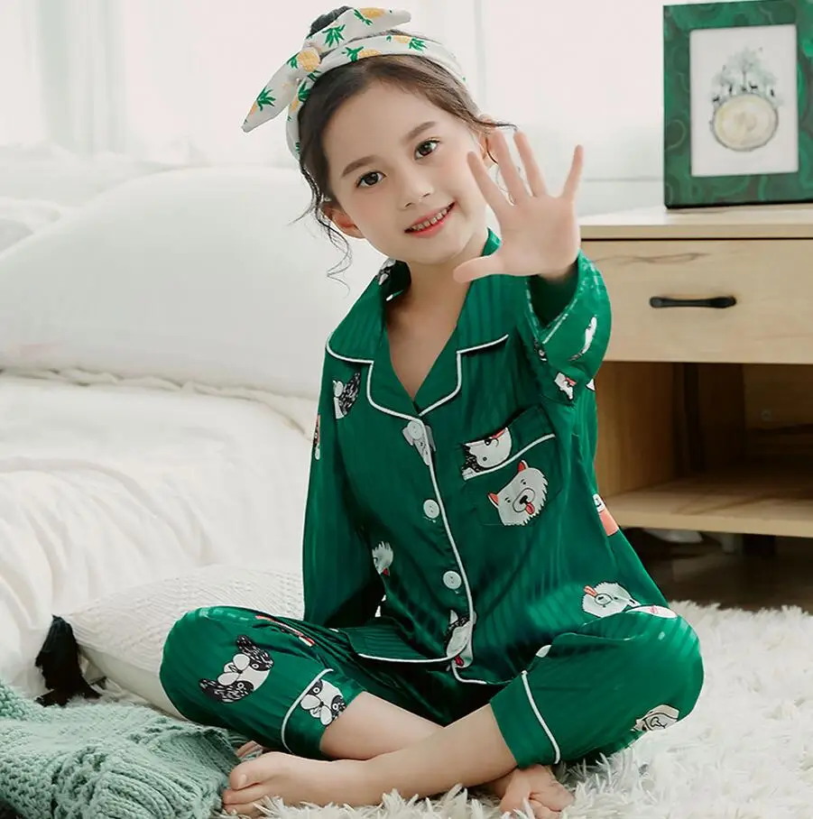 

2019 Autumn Cute Cartoon Pajamas Sets For Baby Girl Boys Sleepwear Full Sleeve Pyjamas Kids Cotton 2-13Y Teens Pijamas Nightwear