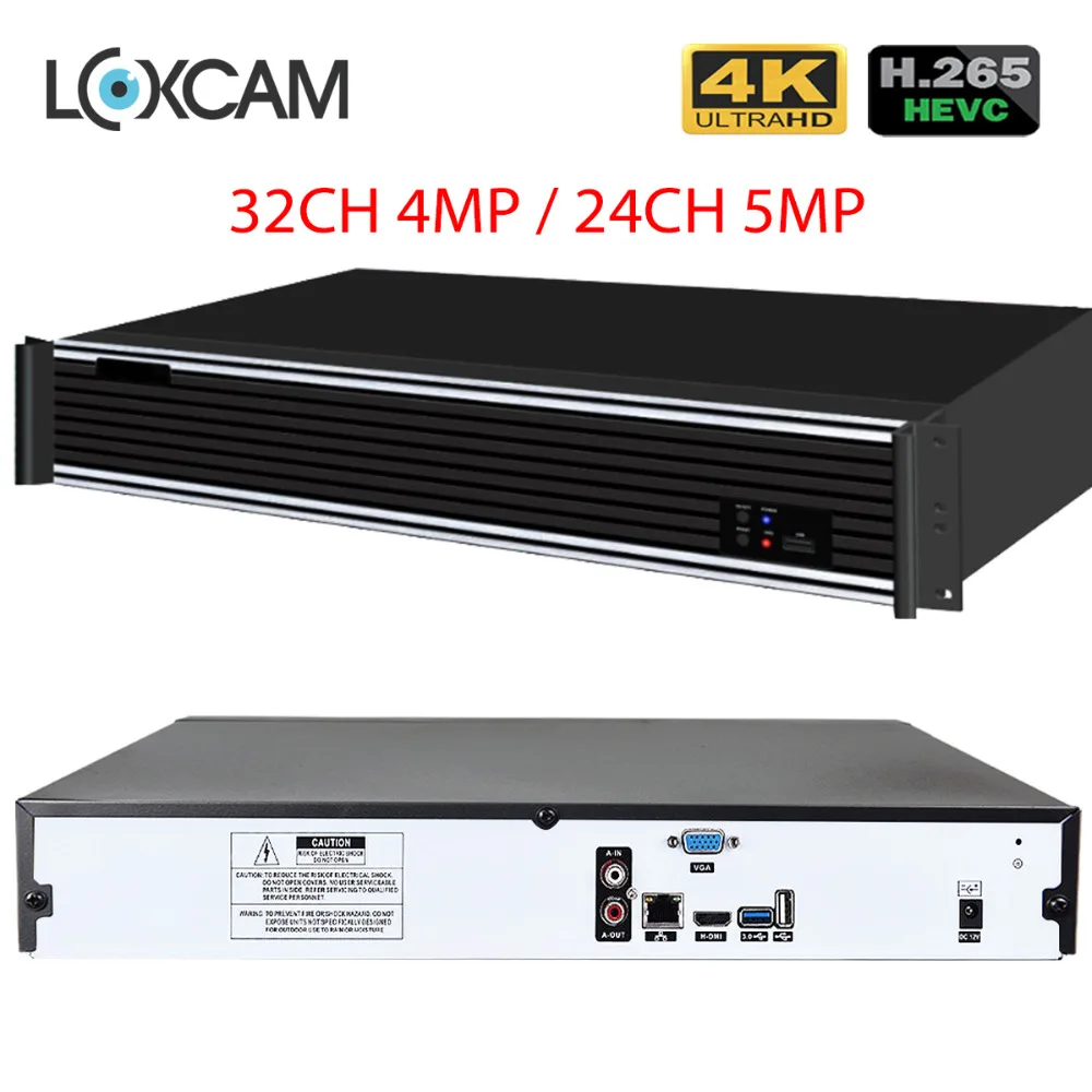 LOXCAM H.265 + 4K 32CH 4MP CCTV NVR рекордер 5MP Сетевой Видео для ONVIF ip камера P2P XMEYE 4xsata порт