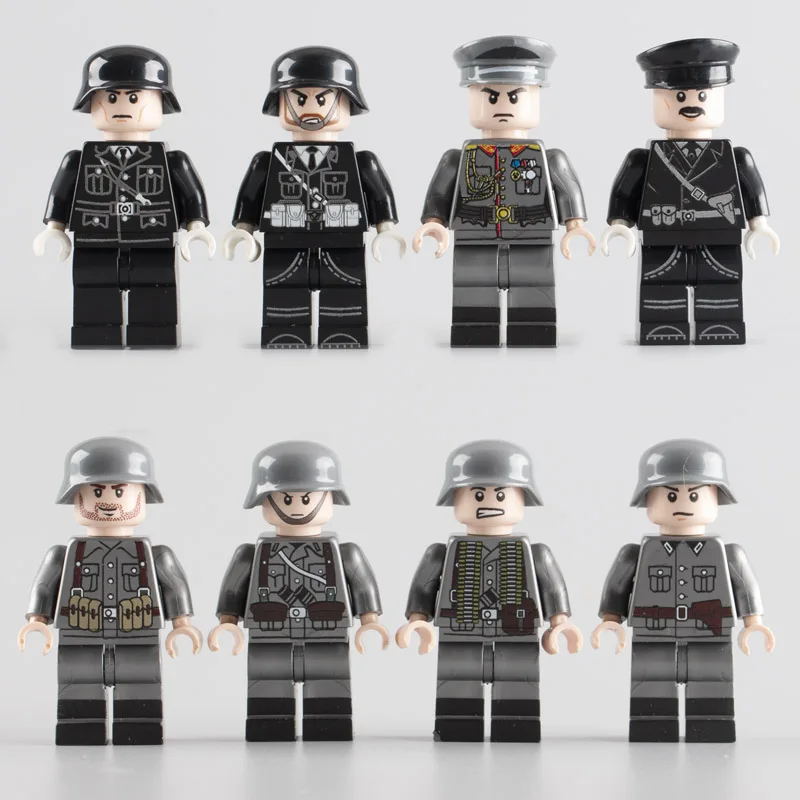 

WW2 Military Minifigs Building Blocks Sets MOC Germany Army Soldiers Imported Officers Bricks DIY Toys for Children Gifts W096