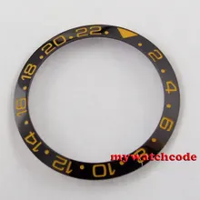 Черный керамический Безель Вставить желтый сделать для GMT часы сделаны фабрика Parnis B10