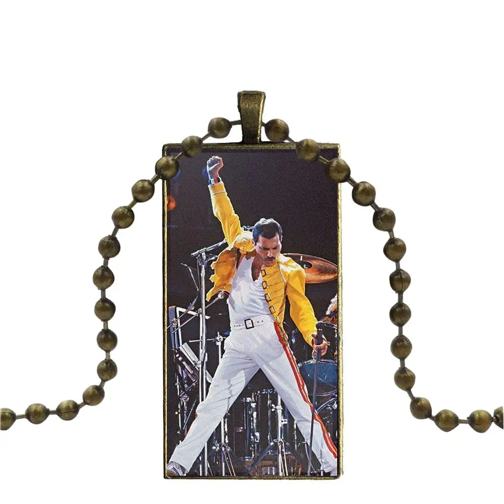 EJ glaze Coque Queen Freddie ртутное Стекло Колье с кабошоном подвеска прямоугольное