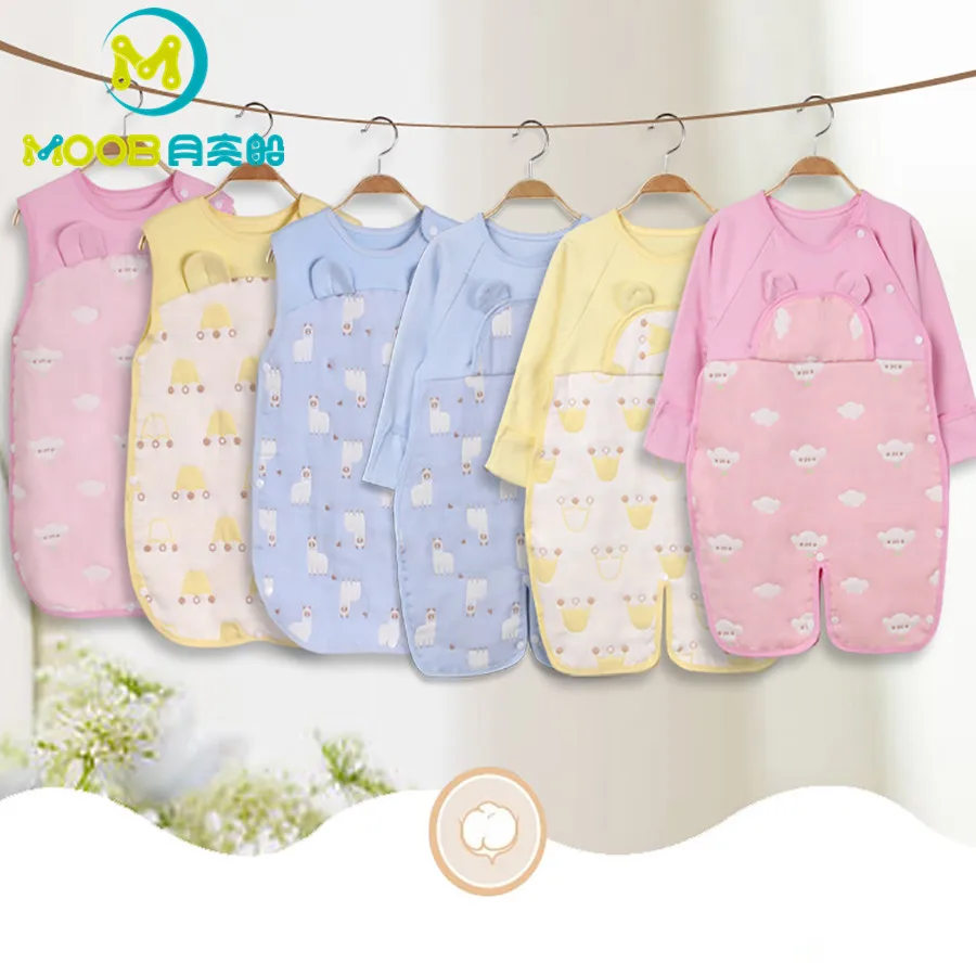Спальный мешок для новорожденных, пеленка, комплект хлопковой одежды для малышей, Slaapzak, муслиновая Пеленка, Детские платья для