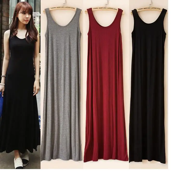 women oversize knitted cotton tank dress women plus size loose ankle