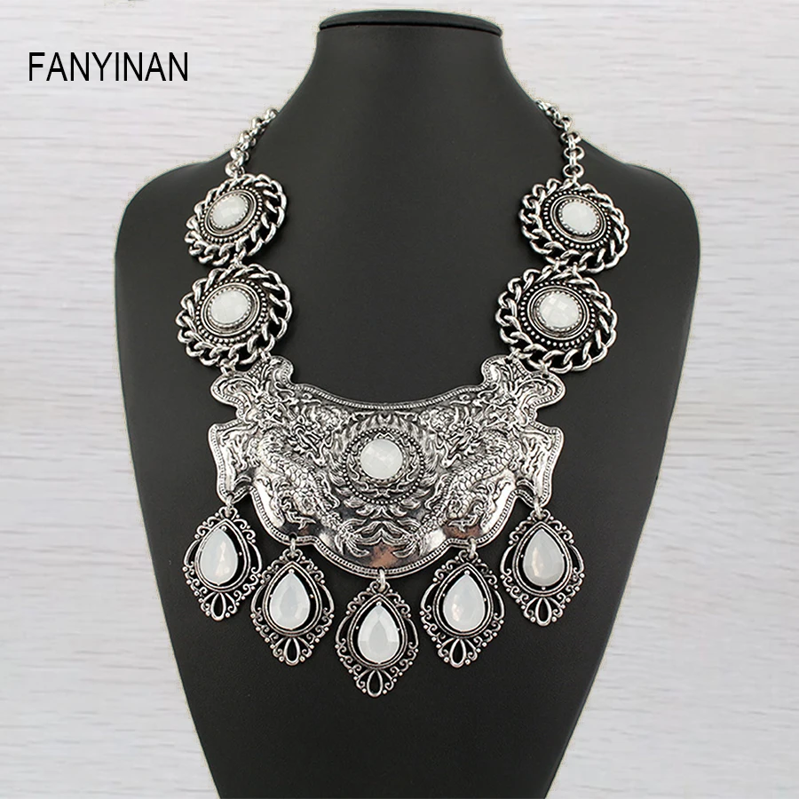 JIANXI Vintage acrylic statements necklaces & pendants luxury trendy