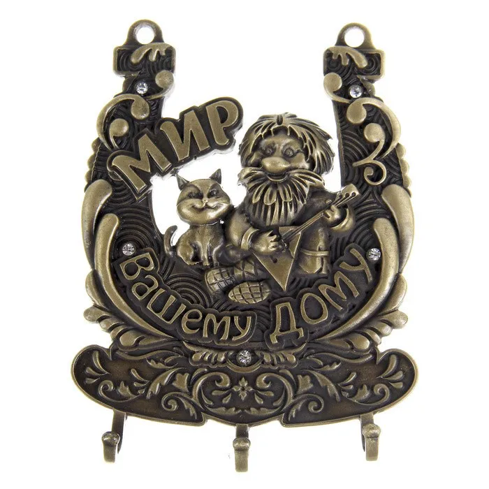 

Creative Home furniture metal clothes key hooks antique hanging small coat rack cat design of Peace to home living room supplies