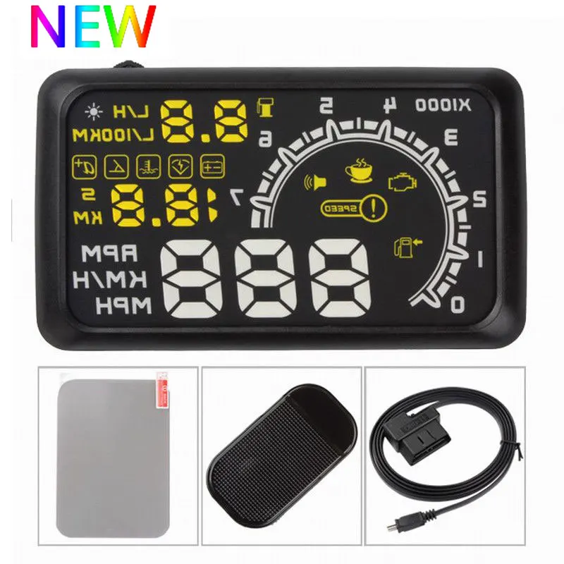 

Hud Display Car Projector Head-up Display Obd 2 Display Smart Gauge Hud Coche Obd Temperature Velocimetro Automovil Speedometer