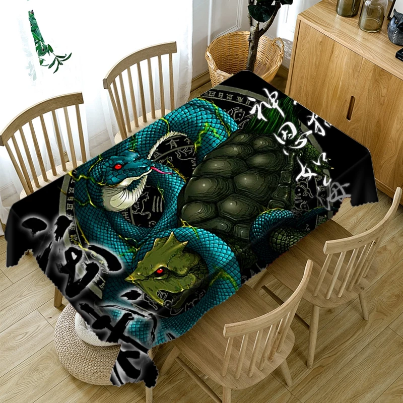 

The myth of Chinese myths and snakes painting tablecloth multi-function digital printing 3D tapestry cloth