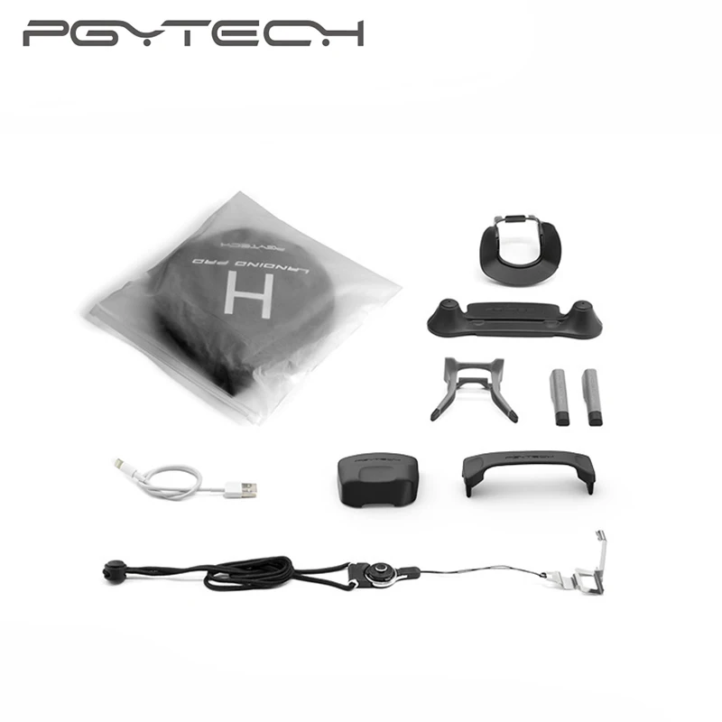 

PGYTECH 7 DJI Mavic Pro Drone Accessory Kit Landing Gear Hood Neck Strap Landing Pad RC Joystick holder Propeller fixer