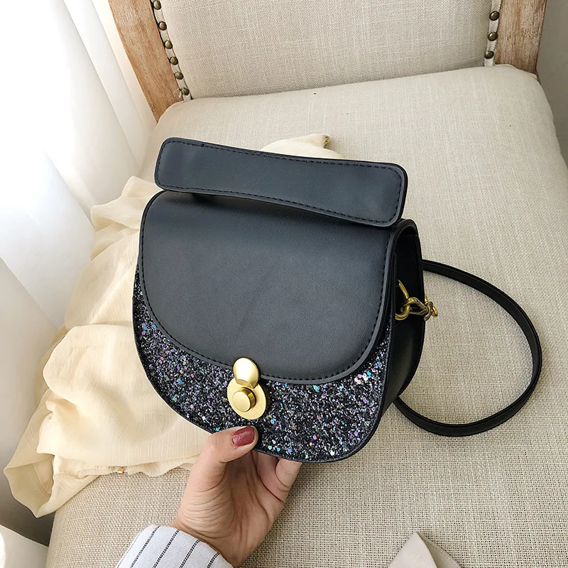 

Female Crossbody Tote Bag Women 2019 Quality PU Leather Luxury Handbags Designer Sac A Main Ladies Sequin Shoulder Messenger Bag