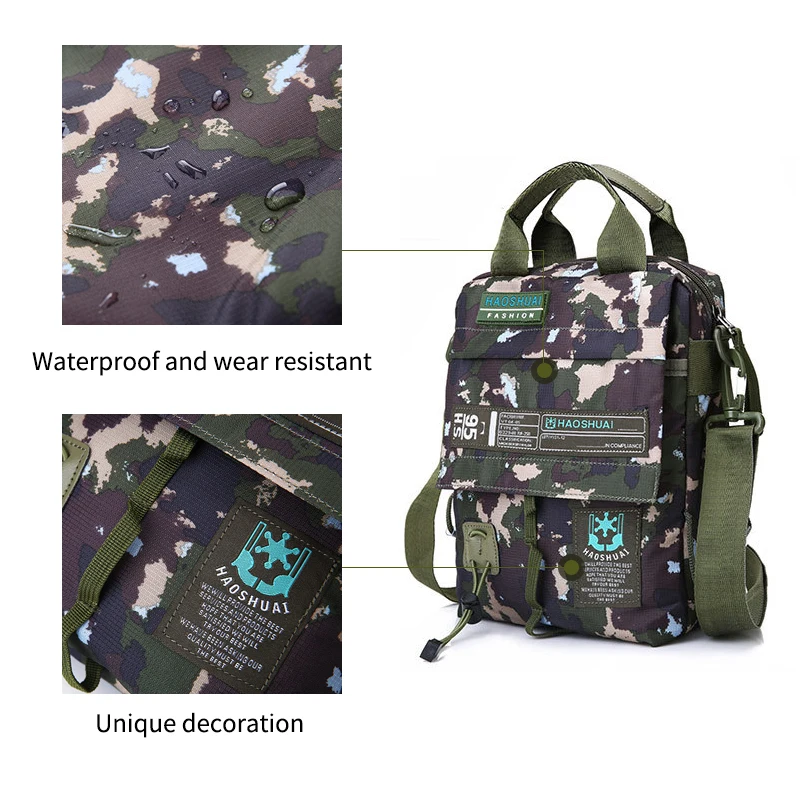  Men's Bag Messenger Bag Male Waterproof Nylon Camouflage Satchel Over the Shoulder Crossbody Bags H - 32846969119