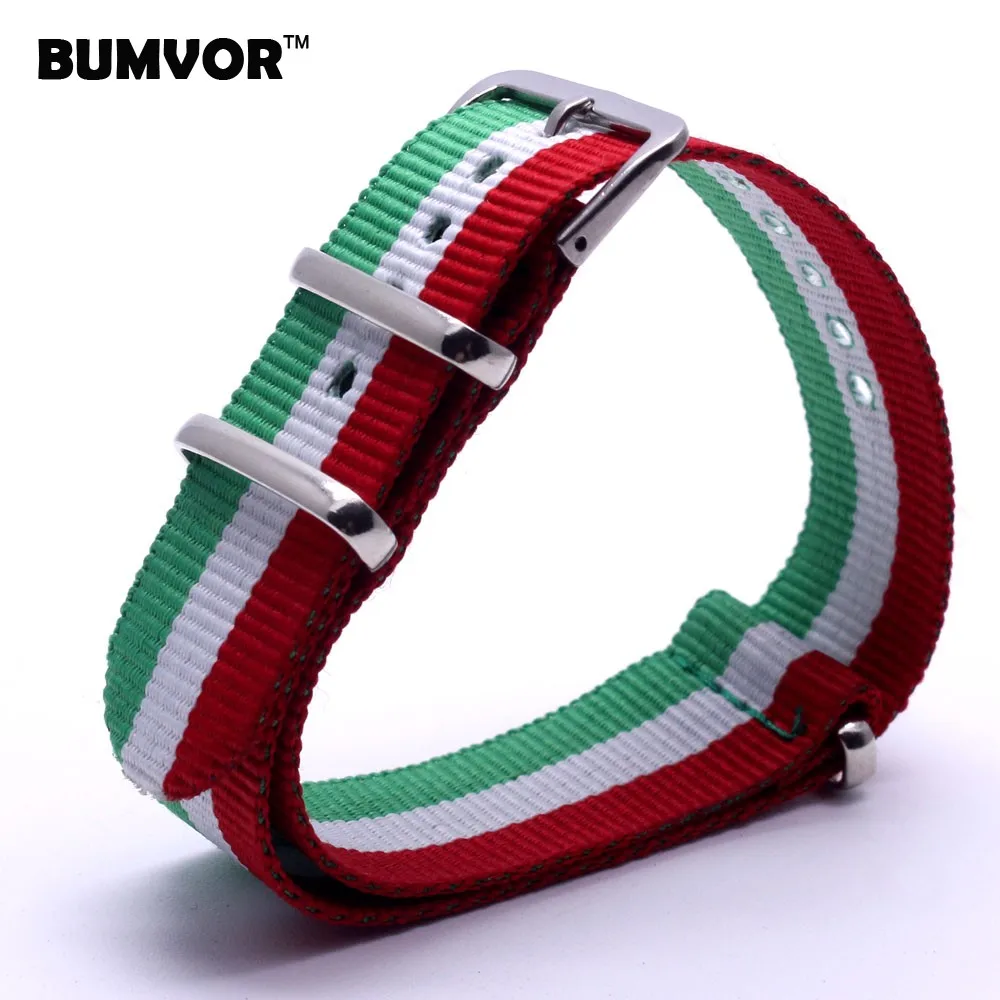 10pcs 18mm Black/Grey Striped Nato Strap for Army Sport Watch Nylon Watchband watch strap on for hours