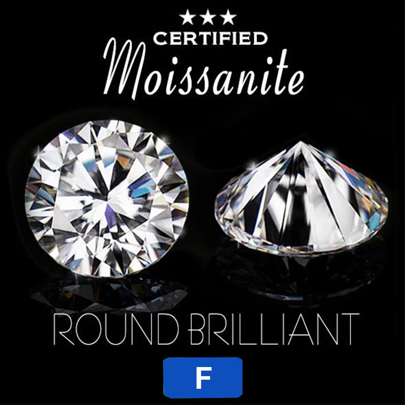 NiceGems Муассанит 7 мм 1.2ct карат F бесцветный круглый отличные Сердца и стрелы
