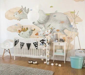 

Bacaz Cute Elephant 3d Cartoon Murals for Child Kids Room 3d Photo Murals Wallpaper for Walls Large Papel Mural 3d Wall Mural