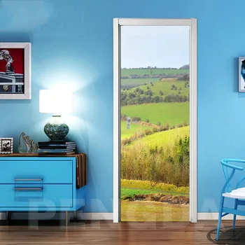 

Wall Art PVC Waterproof Wallpaper Waterscape Home Decoration 3d Door Sticker Self Adhesive Renew Canvas Print Paste Pictures