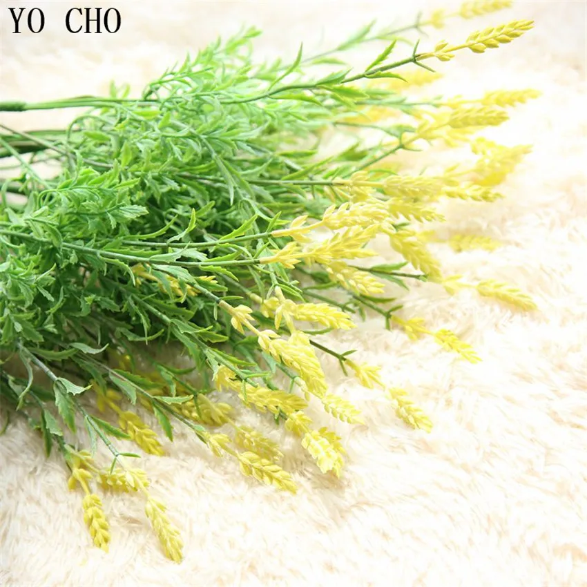 

YO CHO 3 Branch High Quality Romantic Provence Decoration Artificial Lavender Flower Grain Decorative Simulation Aquatic Plants