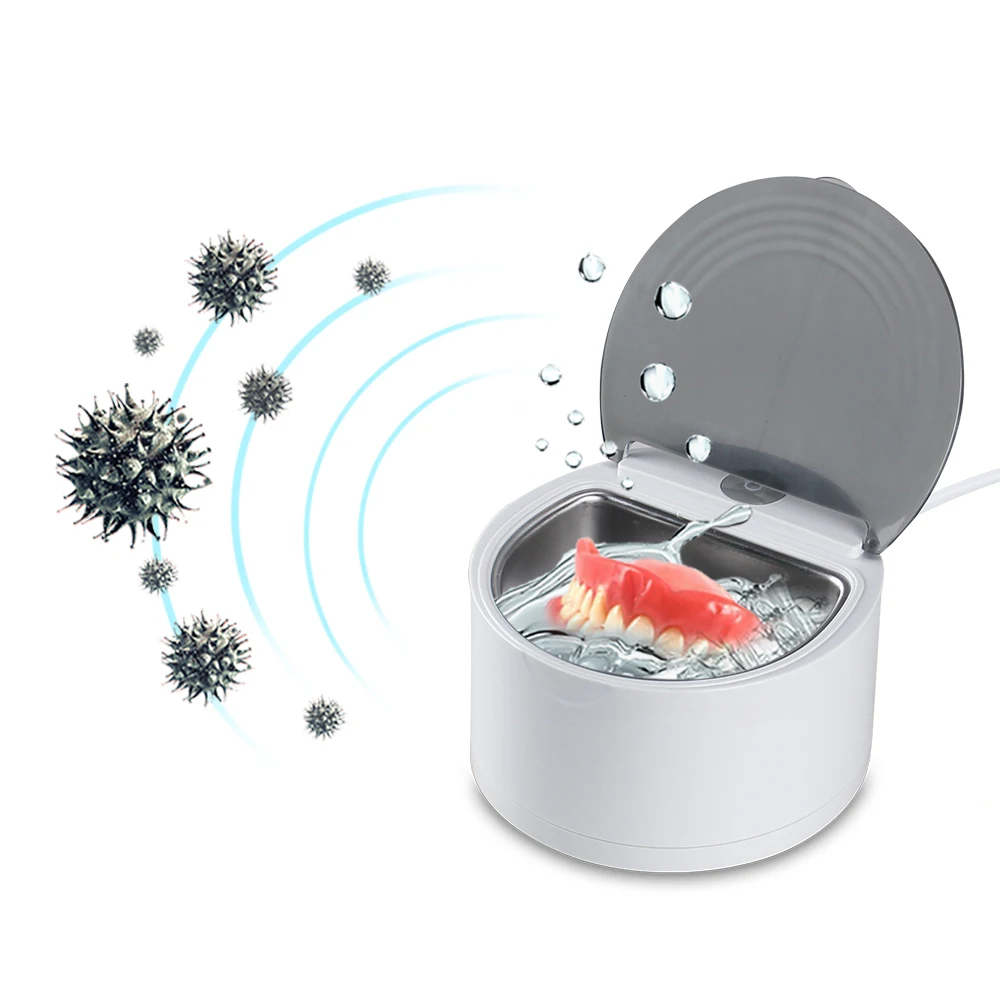 

Portable 150ML Ultrasonic Cleaner Denture cleaner False Teeth Cleaning Machine for old man Friends with dentures people