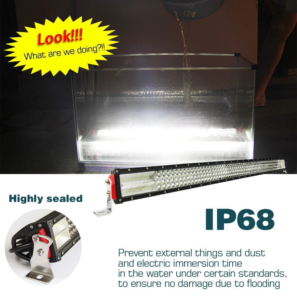 CO LIGHT 50 светодио дный дюймов 8D изогнутый СВЕТОДИОДНЫЙ световой бар 12 В в 24 4 рядный