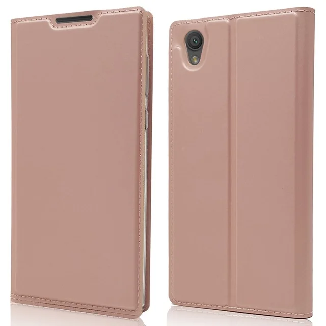 Противоударный кожаный чехол XA1 для sony Xperia L1 XA XA1 Plus XZ Премиум XZS X Performance Z5 XZ1 компактный чехол для телефона, мужской чехол - Цвет: Розовый