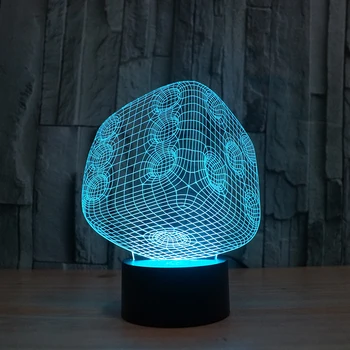 

3D dice colorful night lights 7 changing colors Optical Illusion usb LED Lamp for gift or decoration