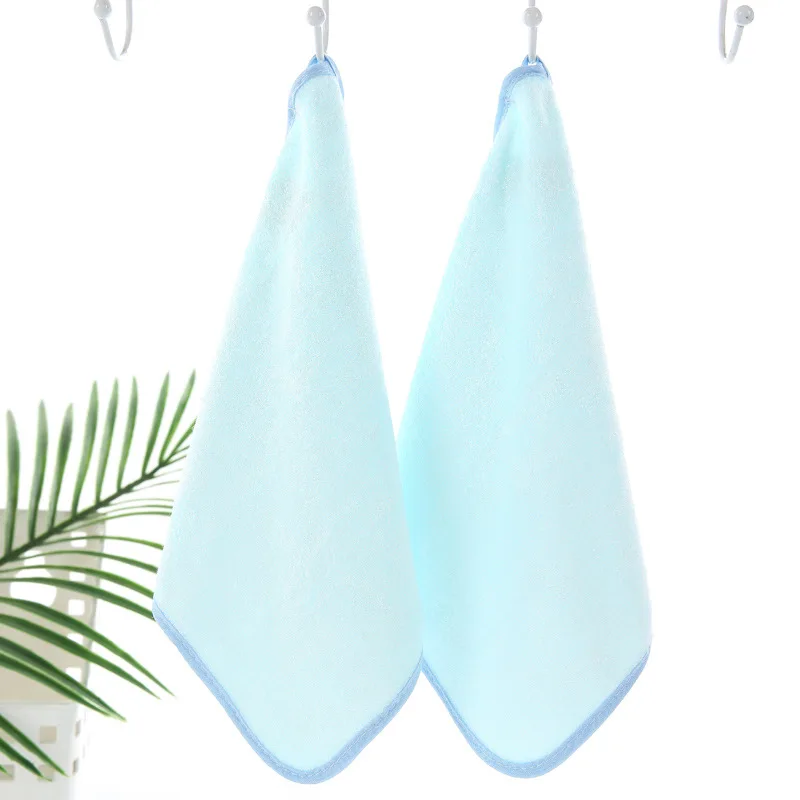 2pcs Bamboo Fiber Skin-friendly Solid Color Children Kids kindergarten Handkerchiefs Face Hand Wash Towel ZFS0657