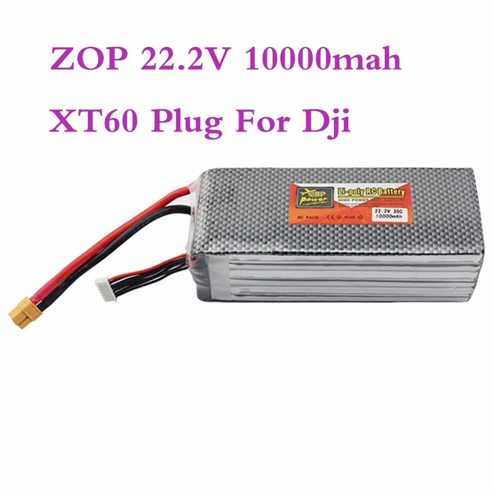 ZOP Drone Battery Lipo 22.2V 10000mah 6S 30C XT60 Plug Bateria Lipo For Dji Phantom S900 S1000 RC Quadcopter Helicopter Truck