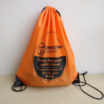 

Wholesale 500PCS/Lot 210D Nylon polyester shopping bags Customized your own logo Backpack Drawstring Bag gift eco tote bags