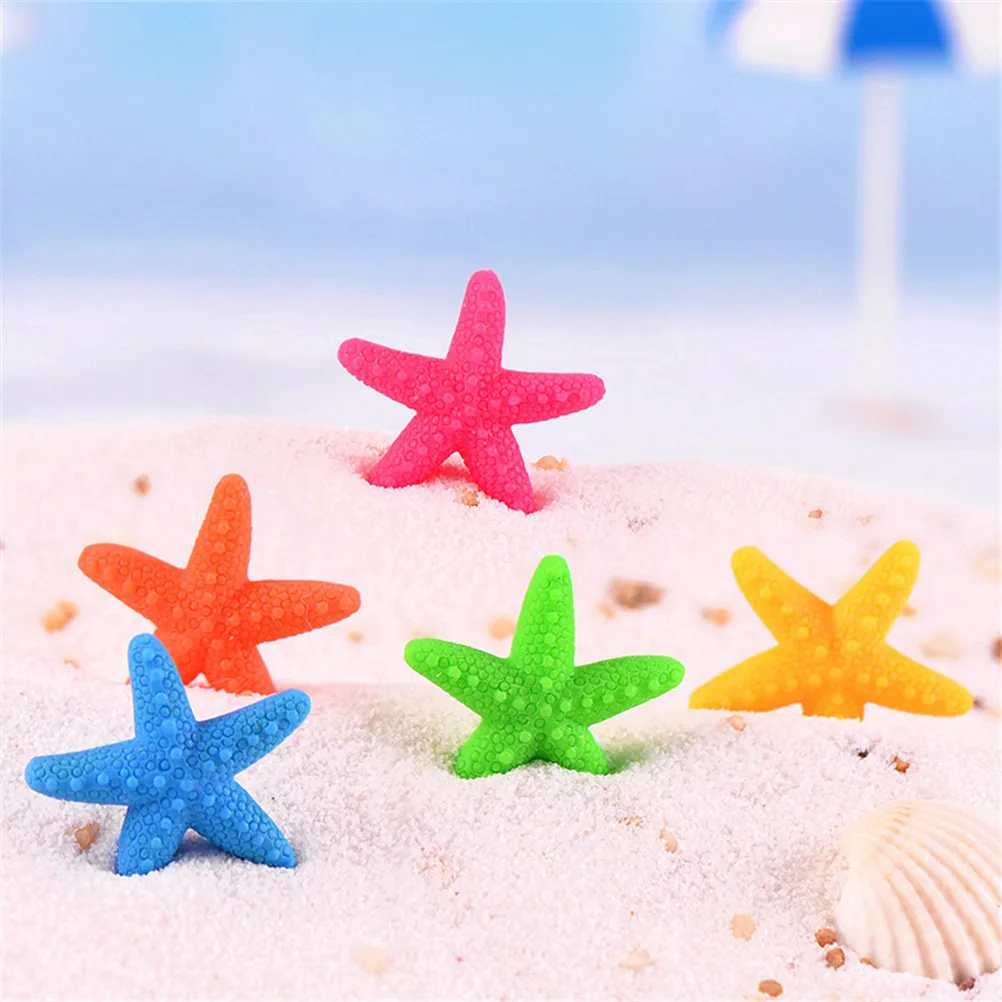 6pcs/lot Size: 3*3cm Mini Crafts Natural Sea Star Starfish Shells Tablet Micro Landscape Nautical Decoration 5 Colors | Дом и сад