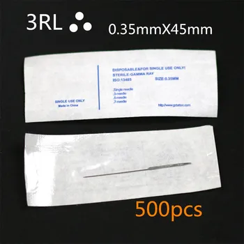

500pcs/lot Permanent Makeup Eyebrow Machine 3RL Needles, ordinary needle For eyebrow tattoo 0.35*45mm