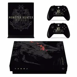 Для Monster Hunter Мир кожи Стикеры наклейка для Microsoft Xbox One X консоли и 2 Пульты ДУ для игровых приставок для Xbox One X кожи Стикеры винил