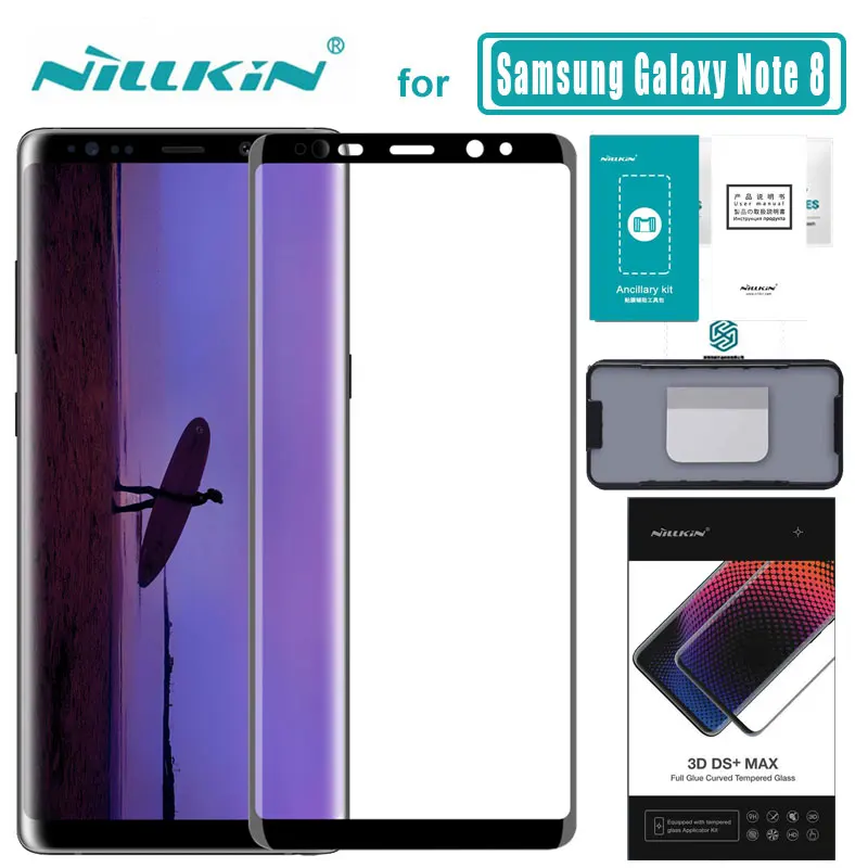 Note 8 3D DS+ Max Full Cover for Samsung Galaxy Note 8 Glass Tempered Glass Screen Protector Round Edge Nilkin HD Glass Film Note 8 3D DS+ Max Full Cover for Samsung Galaxy Note 8 Glass Tempered Glass Screen Protector Round Edge Nilkin HD Glass Film
