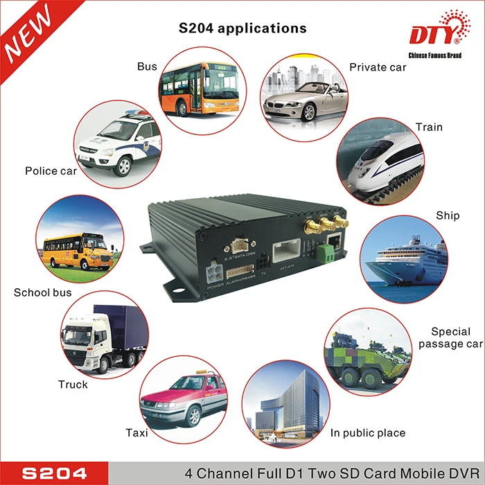 DTY S204-4GW дистанционно монитор 4g mdvr Профессиональный h.264 Мини 4 камеры gps wifi Автомобильный видеорегистратор