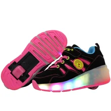 2016 Children Heelys Roller Sneaker With One Wheel LED Lighted Flashing Roller Skates Kids Boy Girl Shoes Zapatillas Con Ruedas