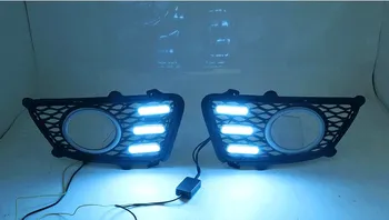 

eOsuns led drl daytime running light for Kia sportage 2009-2012 with Dynamic moving yellow turn signal and blue night light