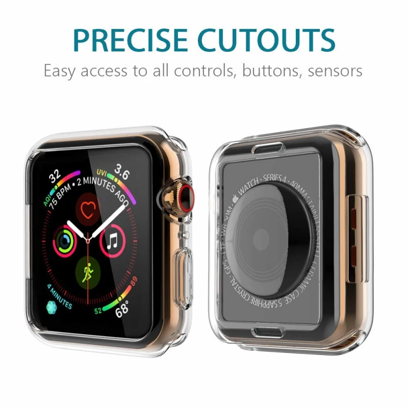Watches Accessories For Apple Watch Case Series 4 TPU Soft Transparent Clear Ultra-thin Cover 40mm 44mm Protective Shell